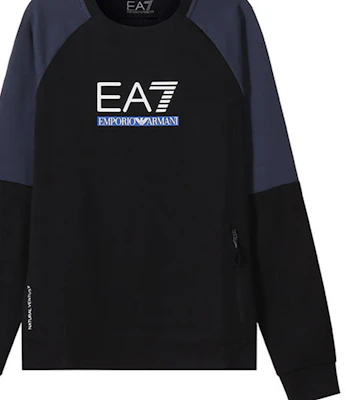 Emporio Armani EA7 SS22 拼色Logo圓領衛衣 - 黑色 3LPM41-PJANZ-1200 Sizing Emporio Armani EA7 SS22 拼色Logo圓領衛衣 - 黑色 3LPM41-PJANZ-1200