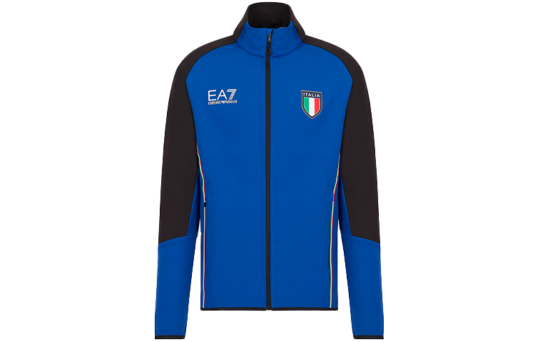 Emporio Armani EA7 SS22 Colorblock Sports Jacket - Blue 3LPMO1-PCOMZ-0587