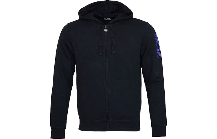 Emporio Armani EA7 SS22 Cotton Letter Hoodie Navy Blue 6XPM65-PJ05Z-1578