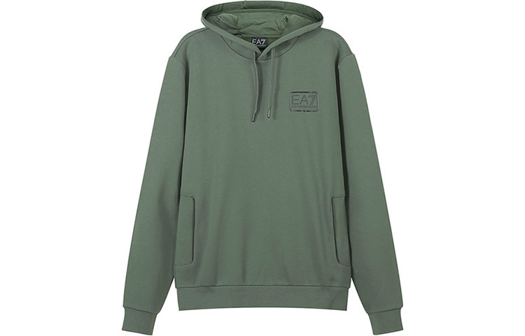 Emporio Armani EA7 SS22 Fleece Hoodie in Military Green 3LPM96-PJ07Z-1862