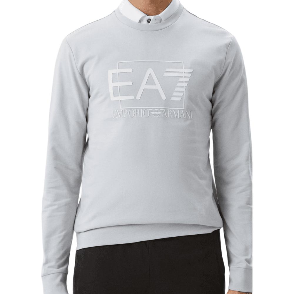 Emporio Armani EA7 SS22 Grey Logo Print Crewneck Sweatshirt 3RPM60-PJ05Z-1941