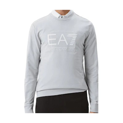 Emporio Armani EA7 SS22 Grey Logo Print Crewneck Sweatshirt 3RPM60-PJ05Z-1941