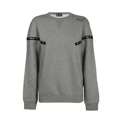 Emporio Armani EA7 SS22 Grey Pullover Sweatshirt with Logo Print 6KPM63-PJ07Z-3905