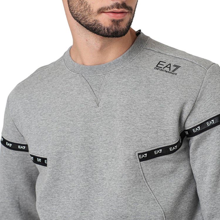 Emporio Armani EA7 SS22 Grey Pullover Sweatshirt with Logo Print 6KPM63-PJ07Z-3905 圖 6