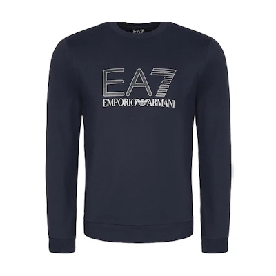 Emporio Armani EA7 SS22 Logo Cotton Long Sleeve Sweatshirt Navy - 3GPM14-PJ05Z-1554
