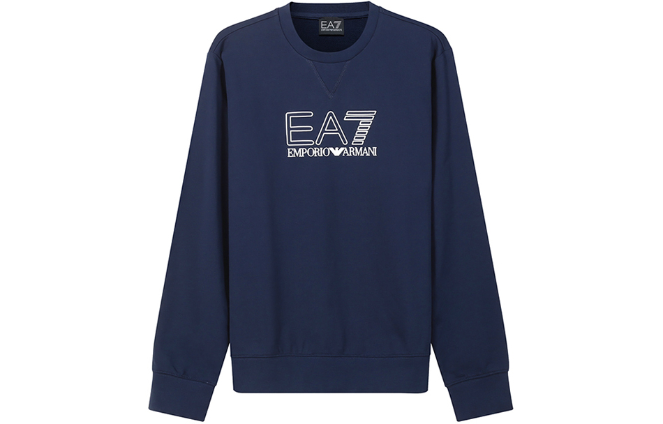 Emporio Armani EA7 SS22 Logo Crewneck Sweatshirt Navy Blue 3LPM60-PJ05Z-1554