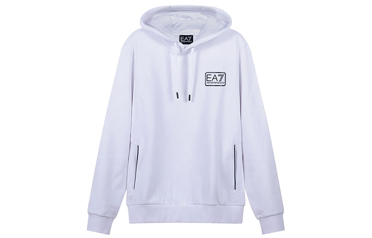 Emporio Armani EA7 SS22 Logo Hoodie White 3LPM96-PJ07Z-1100