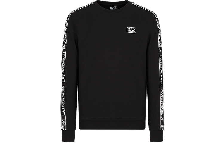 Emporio Armani EA7 SS22 Logo Print Crewneck Sweatshirt Black () 3LPM39-PJ05Z-0200