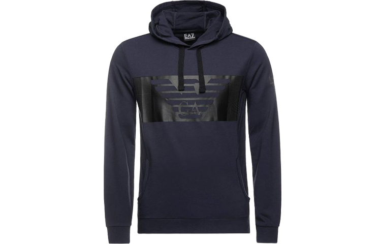 Emporio Armani EA7 SS22 Logo Print Hoodie Men’s Navy Blue 6GPM56-PJ05Z-1554