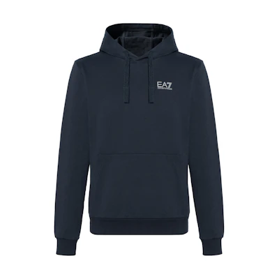 Emporio Armani EA7 SS22 Logo Print Hoodie Navy Blue Casual Long Sleeve 8NPM04-PJ05Z-0578