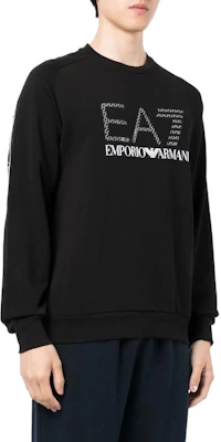 Emporio Armani EA7 SS22 男士黑色标志印花罗纹圆领卫衣 3LPM54-PJEQZ-0200 Purchase Emporio Armani EA7 SS22 男士黑色标志印花罗纹圆领卫衣 3LPM54-PJEQZ-0200