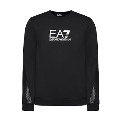 Emporio Armani EA7 SS22 Logo Print Sweatshirt Black Men 3LPM67-PJ05Z-1200