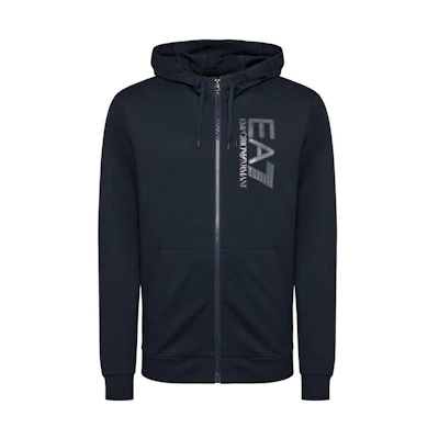 Emporio Armani EA7 SS22 Logo Print Zip Hoodie - Navy Blue 6KPM53-PJ05Z-1578