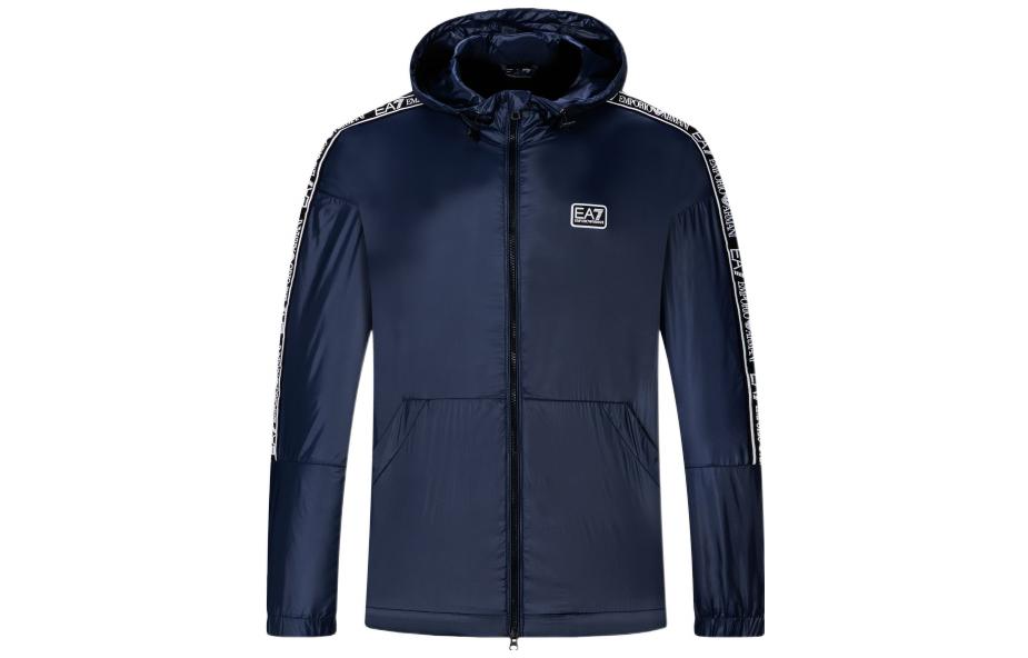 Emporio Armani EA7 SS22 Logo Print Zip Hoodie Jacket Navy 3LPB29-PNR4Z-0554