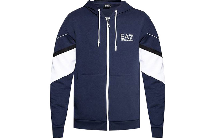 Emporio Armani EA7 SS22 Navy Blue Casual Hooded Jacket 6KPM01-PJ3MZ-1554