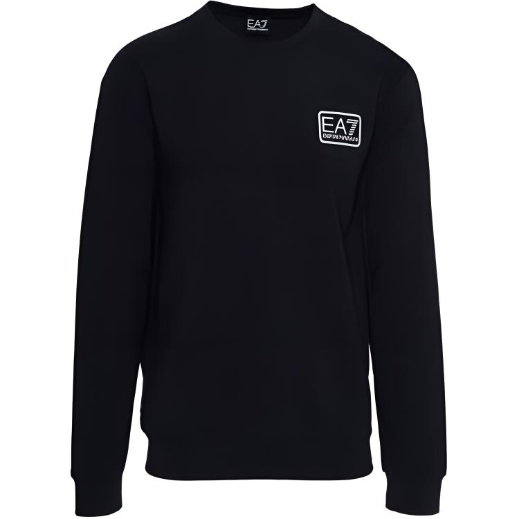 Emporio Armani EA7 SS22 Navy Blue Letter Print Crewneck Sweatshirt 3LPM04-PJCSZ-1578