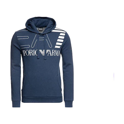 Emporio Armani EA7 SS22 Navy Blue Printed Hoodie 6GPM30-PJ07Z-3503