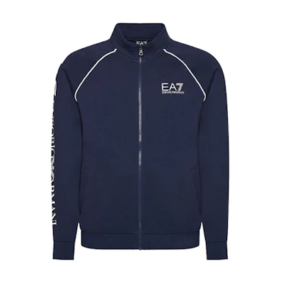 Emporio Armani EA7 SS22 Navy Zip Sweatshirt with Logo Print 6KPM72-PJ07Z-1554