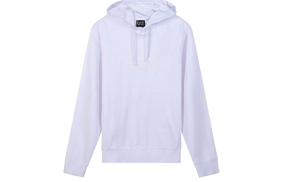 Emporio Armani EA7 SS22 White Cotton Hoodie 3LPM62-PJ05Z-1100