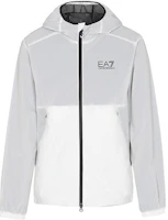Emporio Armani EA7 SS22 White Logo Print Hooded Bomber Jacket 3LPB19-PN5UZ-0148 Emporio Armani EA7 SS22 White Logo Print Hooded Bomber Jacket 3LPB19-PN5UZ-0148