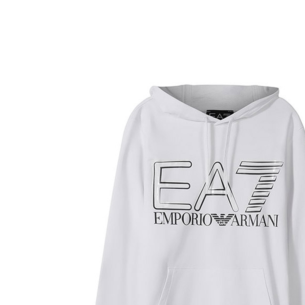 Details for Emporio Armani EA7 SS22 白色印花連帽衫 長袖休閒穿搭 3LPM45-PJFGZ-1100