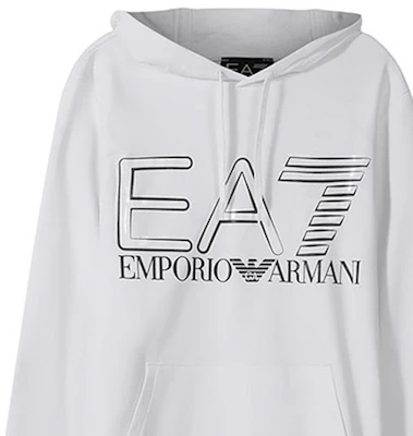 Emporio Armani EA7 SS22 白色印花連帽衫 長袖休閒穿搭 3LPM45-PJFGZ-1100 Details for Emporio Armani EA7 SS22 白色印花連帽衫 長袖休閒穿搭 3LPM45-PJFGZ-1100
