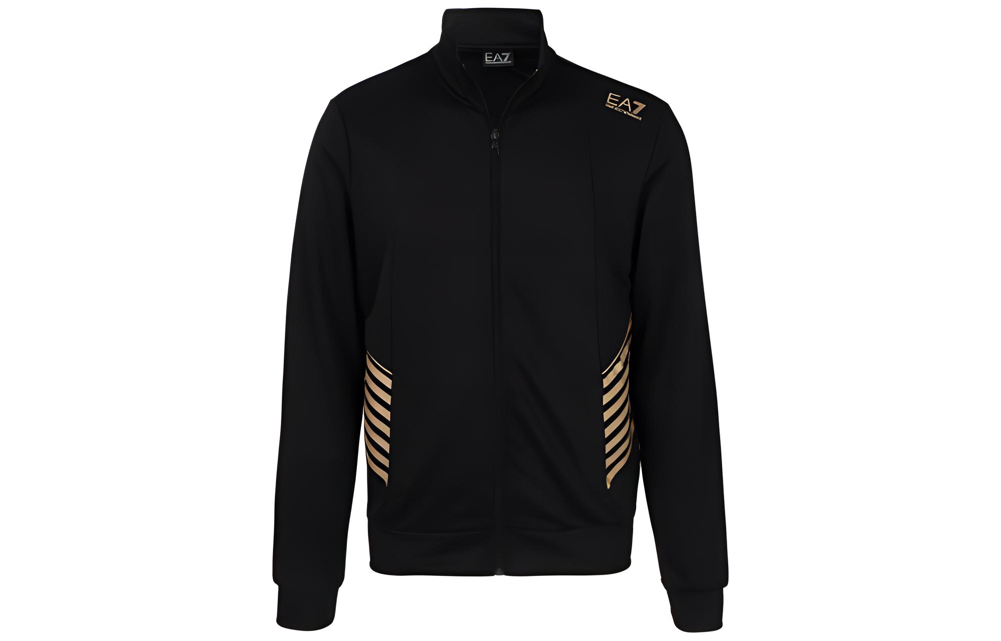 Emporio Armani EA7 SS22 Zip-Up Logo Jacket Black 6LPM11-PJ16Z-0208