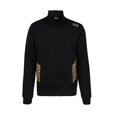 Emporio Armani EA7 SS22 Zip-Up Logo Jacket Black 6LPM11-PJ16Z-0208
