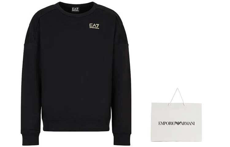 Cheap 엠포리오 아르마니 EA7 SS23 레터 프린트 캐주얼 크루넥 긴팔 스웨트셔츠 3RPM18-PJLSZ-0208