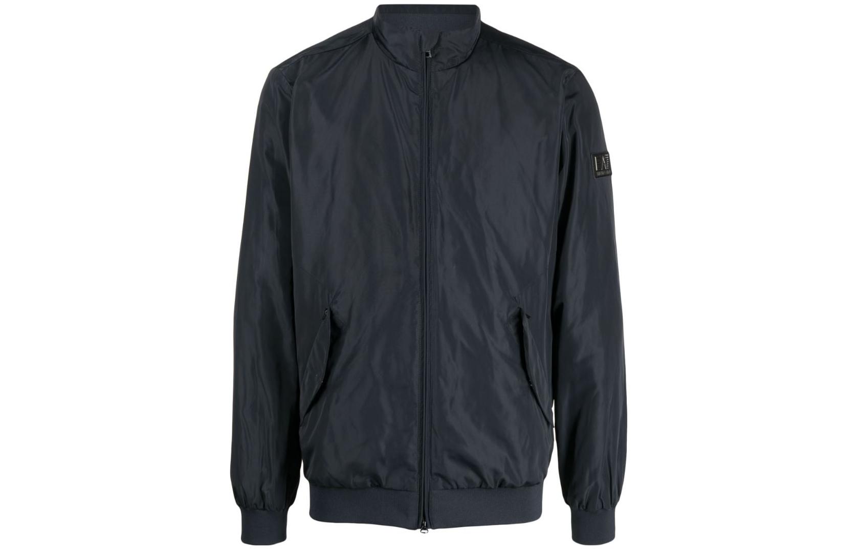 EMPORIO ARMANI EA7 SS23  Solid Logo Pilot Jacket in Navy Blue. 3RPB24-PNT3Z-1578