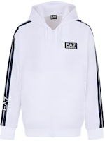 EMPORIO ARMANI EA7 SS23 White Loose Zip-Up Sweatshirt with Logo Trim. 3RPM67-PN6ZZ-1100 EMPORIO ARMANI EA7 SS23 White Loose Zip-Up Sweatshirt with Logo Trim. 3RPM67-PN6ZZ-1100