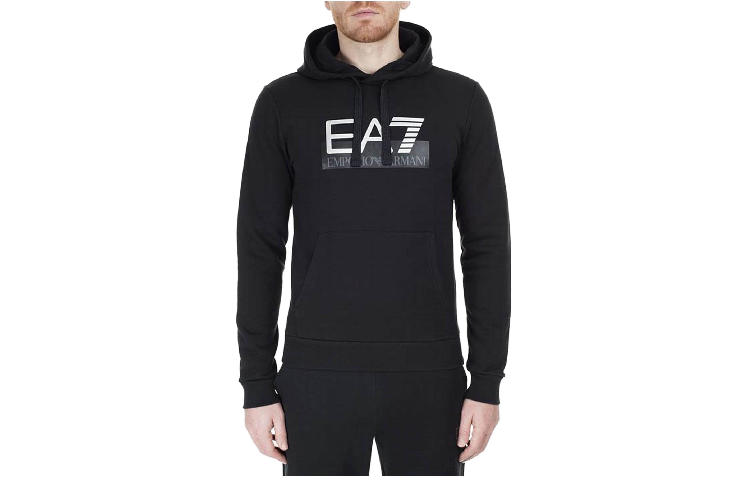 Emporio Armani EA7 SS23 Black Casual Plain Sweatshirt 6GPM17-PJ07Z-1200