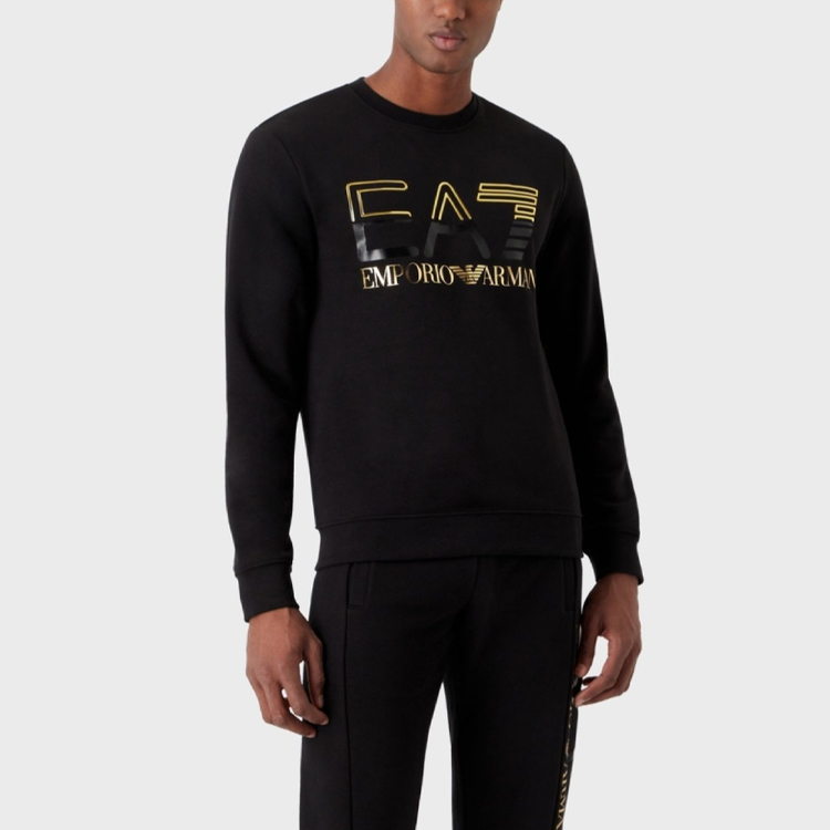 Purchase Emporio Armani EA7 SS23 男士黑色Logo印花圓領長袖上衣 3RPM12-PJLSZ-0208