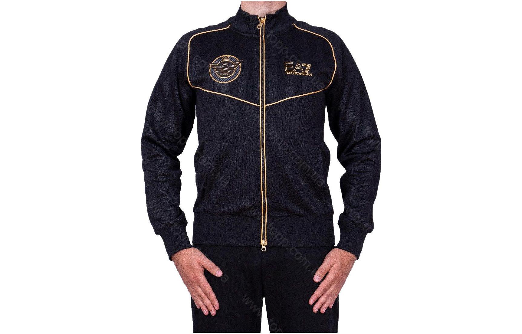 Emporio Armani EA7 SS23 Black Full-Zip Track Jacket for Men 3ZPMA8-PJL3Z-1200