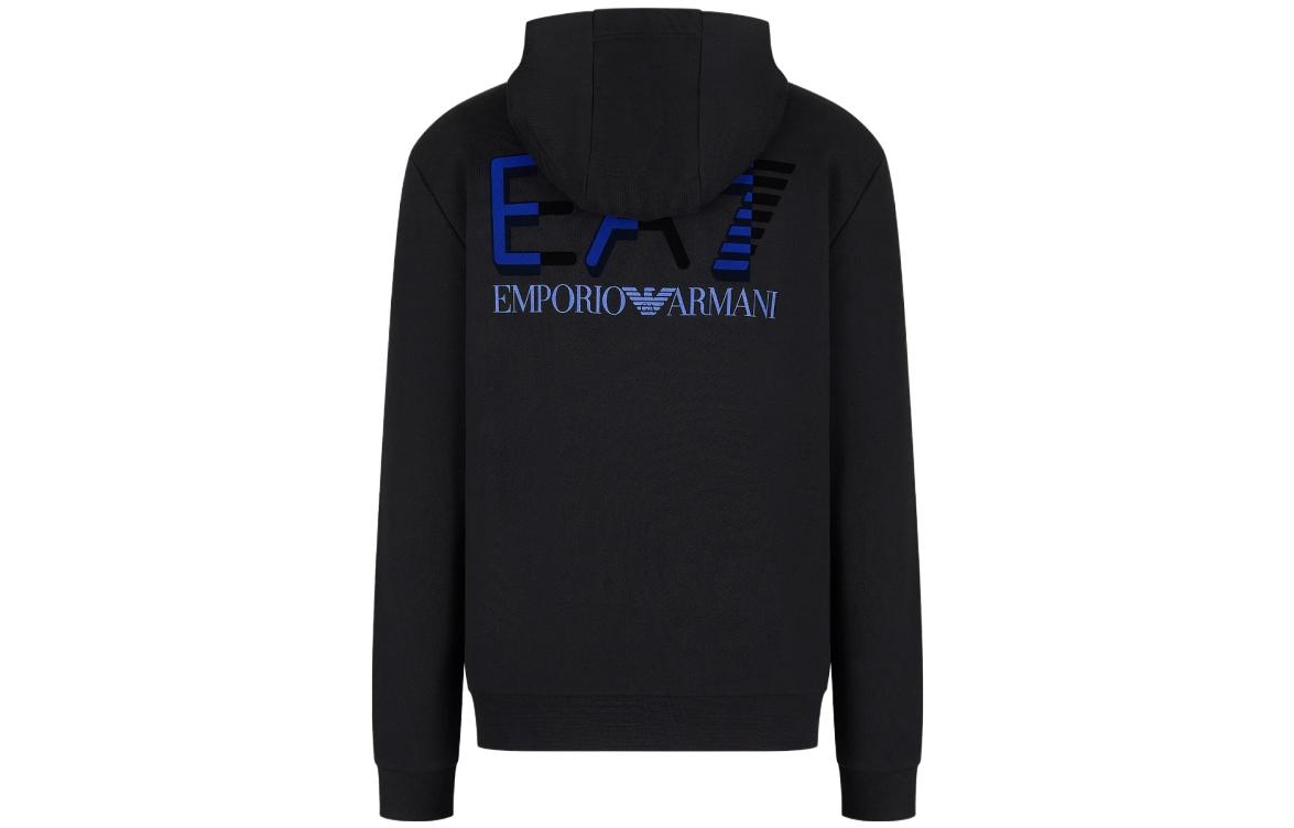 Lookbook Emporio Armani EA7 SS23 黑色連帽衫 字母印花設計 6RPM10-PJRJZ-1200