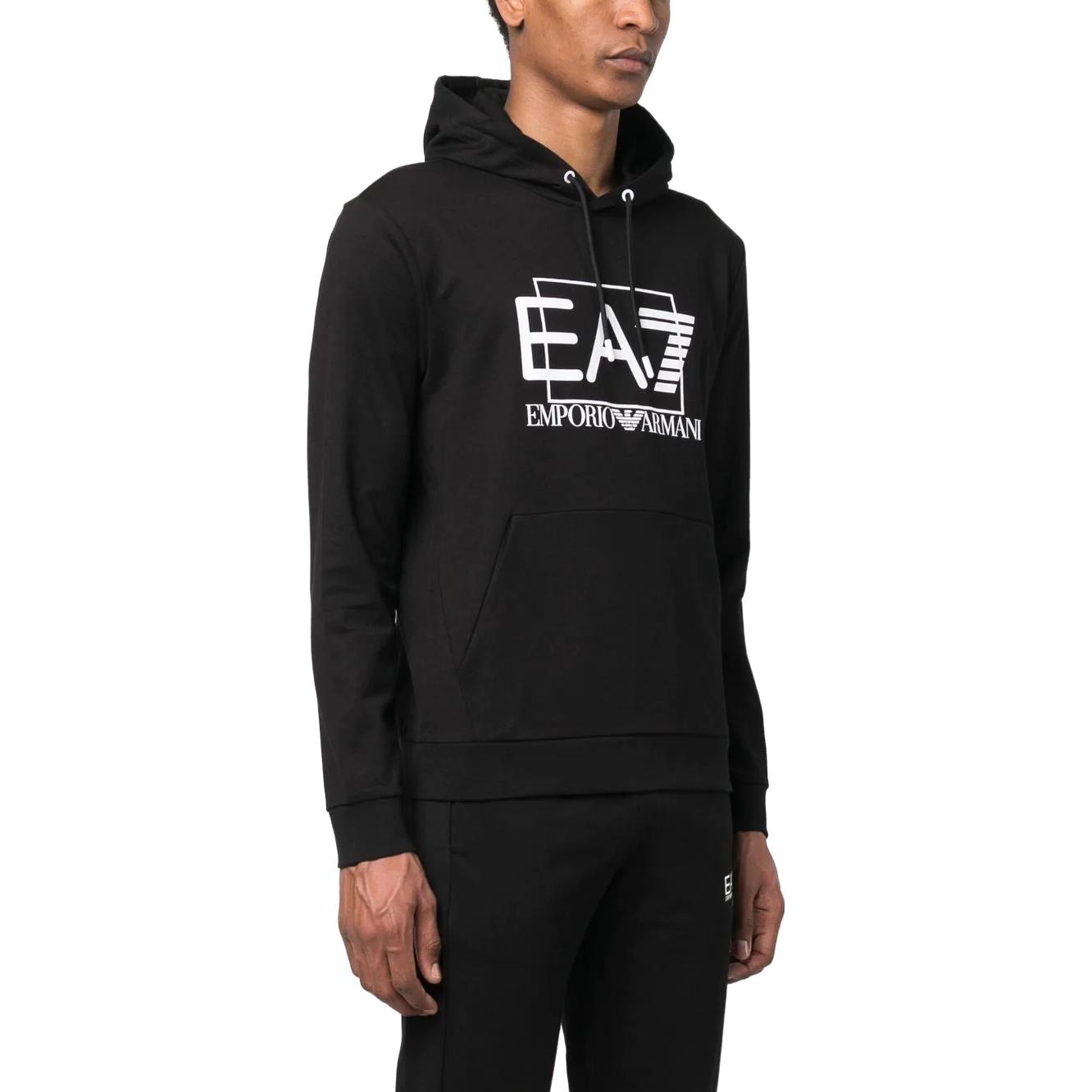 Emporio Armani EA7 SS23 Black Hoodie with Logo Print and Drawstring 3RPM62-PJ05Z-1200 圖 5