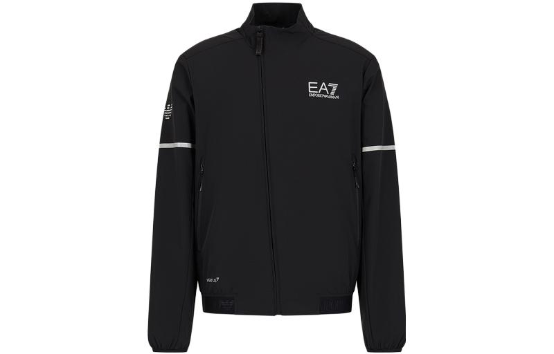 Emporio Armani EA7 SS23 Black Letter Print Flight Jacket 3RPB13-PNCRZ-1200