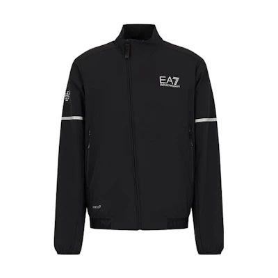 Emporio Armani EA7 SS23 Black Letter Print Flight Jacket 3RPB13-PNCRZ-1200