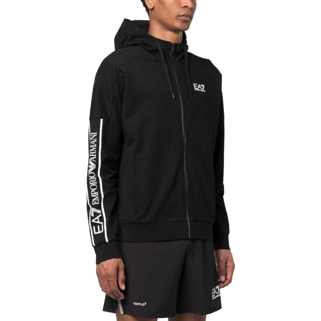 Purchase 安普里奥阿玛尼EA7 SS23黑色印花连帽抽绳夹克 3RPM63-PJ05Z-0200