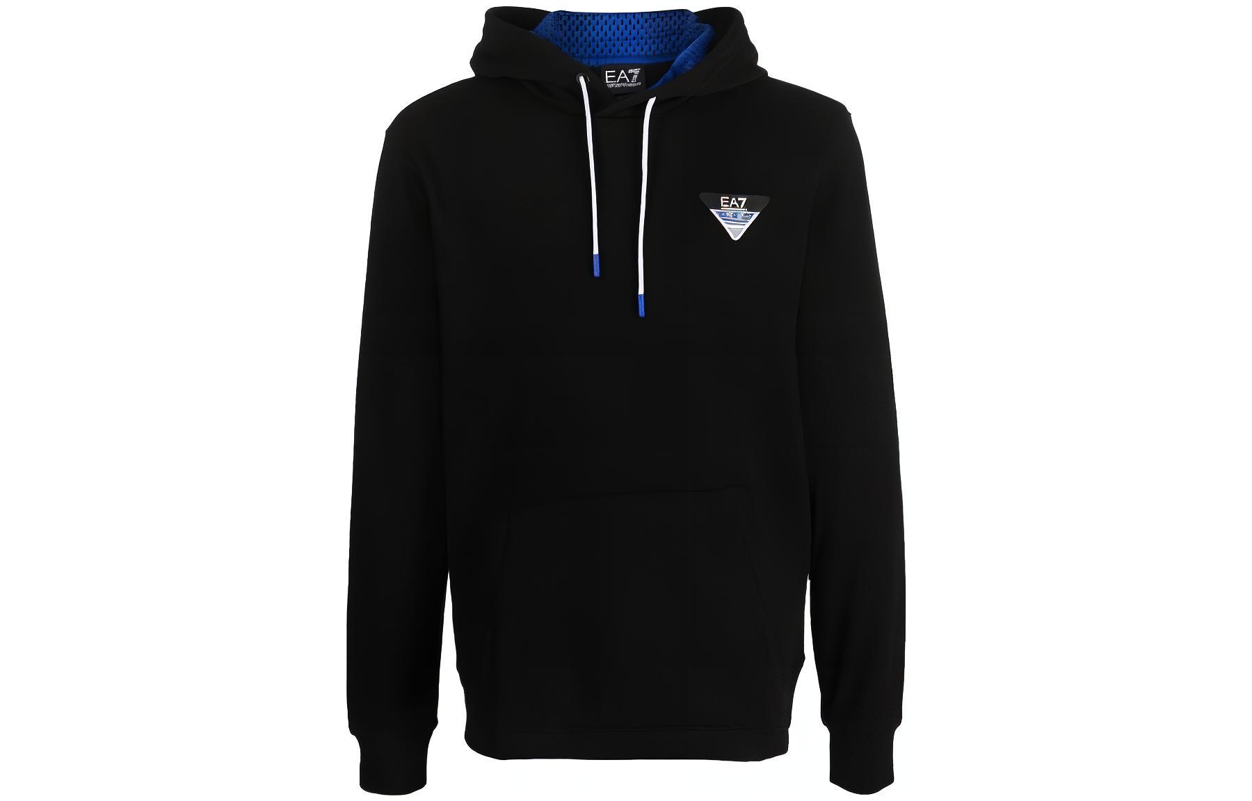 Emporio Armani EA7 SS23 Black Logo Print Hoodie 6LPM72-PJEQZ-1200