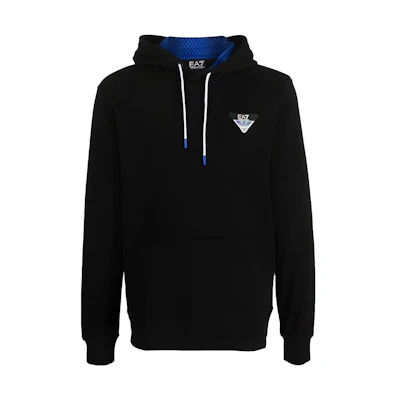 Emporio Armani EA7 SS23 Black Logo Print Hoodie 6LPM72-PJEQZ-1200