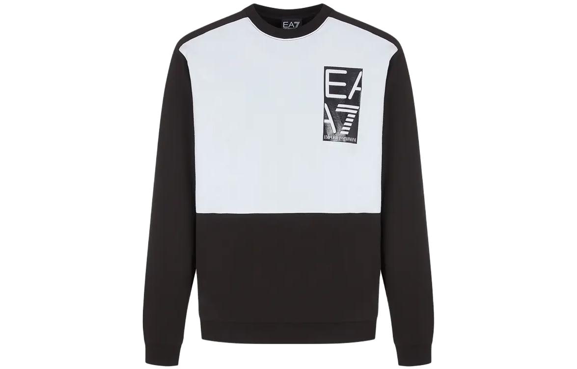 Emporio Armani EA7 SS23 Black Logo Print Oversized Sweatshirt 3RPM54-PJ05Z-1200