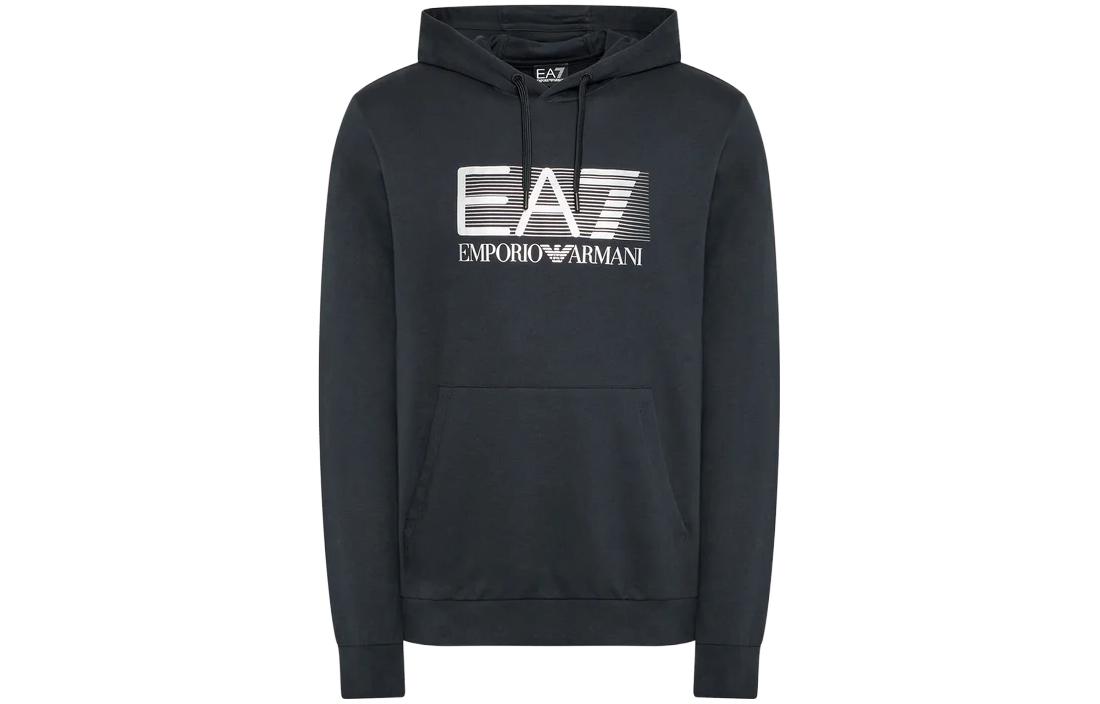 Emporio Armani EA7 SS23 Black Sweatshirt with Letter Print Design for Men 6LPM62-PJ05Z-0572