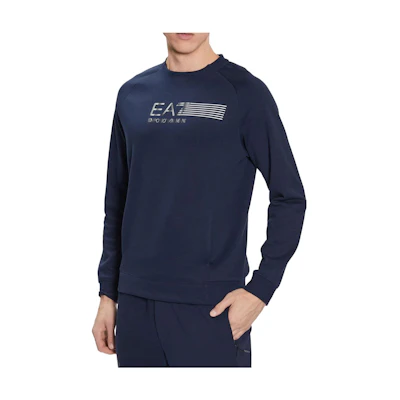 Emporio Armani EA7 SS23 Blue Casual Letter Print Sweatshirt 3RPM41-PJMBZ-1554