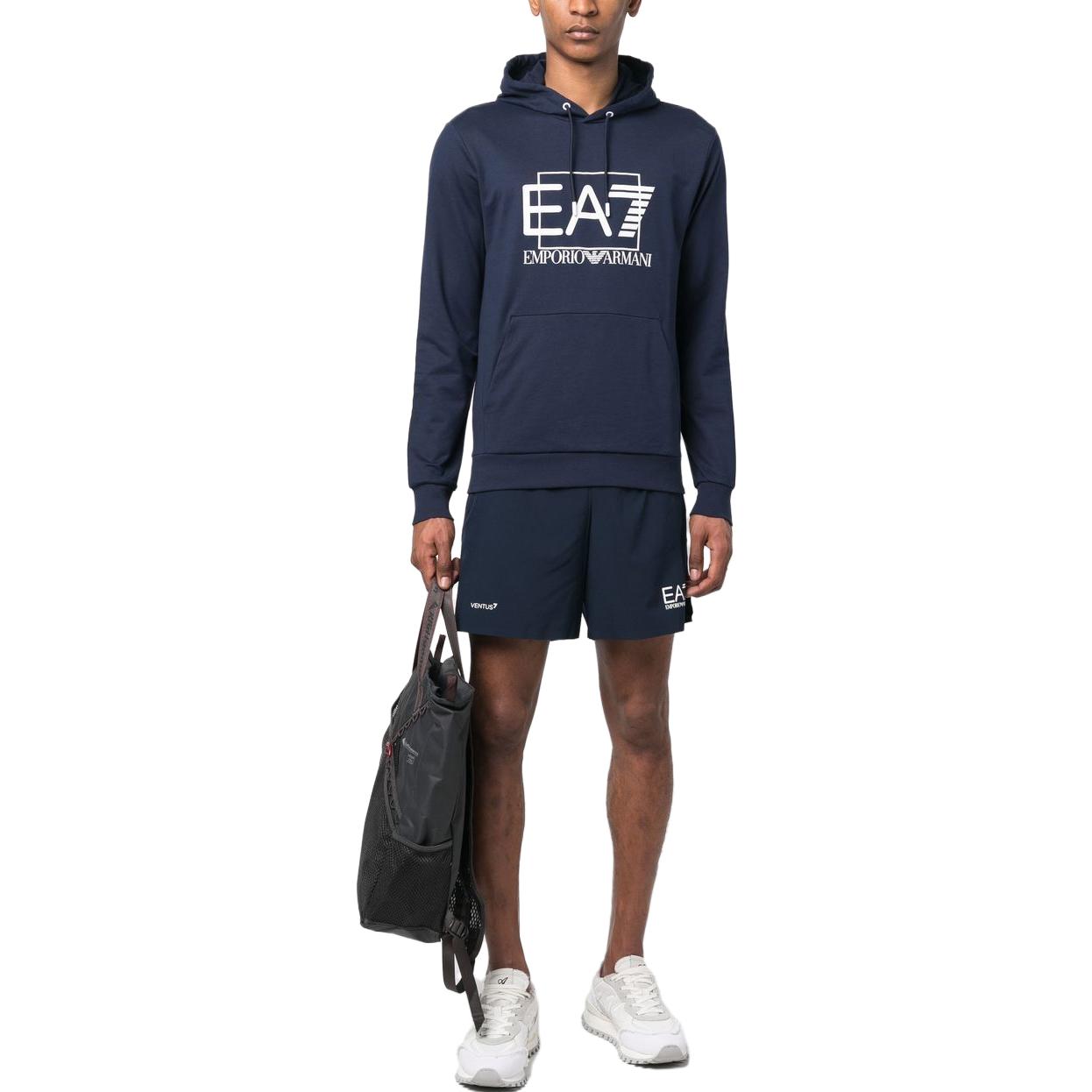 Emporio Armani EA7 SS23 Blue Hoodie with Logo Print 3RPM62-PJ05Z-1554 圖 3