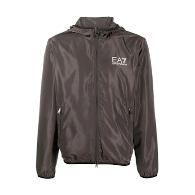 Emporio Armani EA7 SS23 Brown Hoodie Jacket with Letter Print 8NPB04-PNN7Z-1997