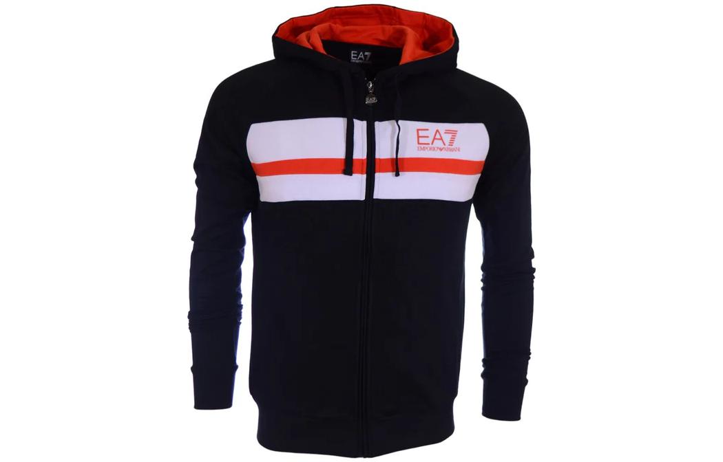 Emporio Armani EA7 SS23 Colorblock Logo Print Black Sweatshirt 274590-4A231-02836