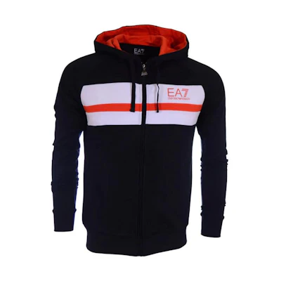 Emporio Armani EA7 SS23 Colorblock Logo Print Black Sweatshirt 274590-4A231-02836