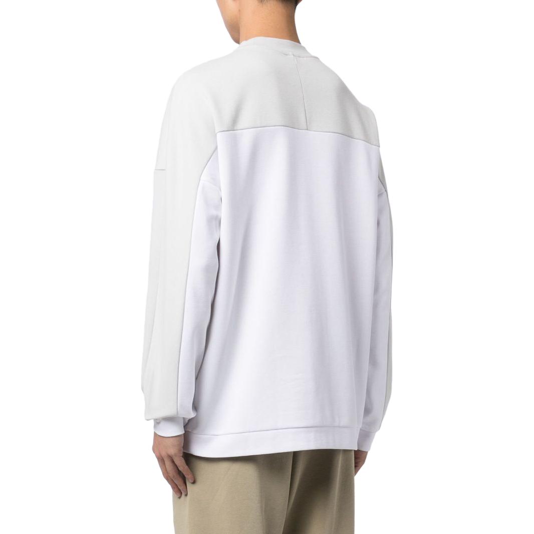 Shop 安普里奥阿玛尼EA7 SS23拼色标志印花白色长袖男士卫衣 3RPM27-PJF3Z-1100