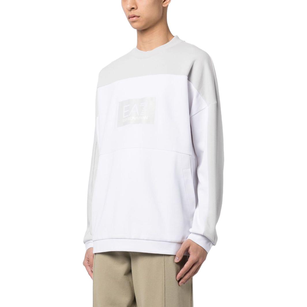 Purchase 安普里奥阿玛尼EA7 SS23拼色标志印花白色长袖男士卫衣 3RPM27-PJF3Z-1100